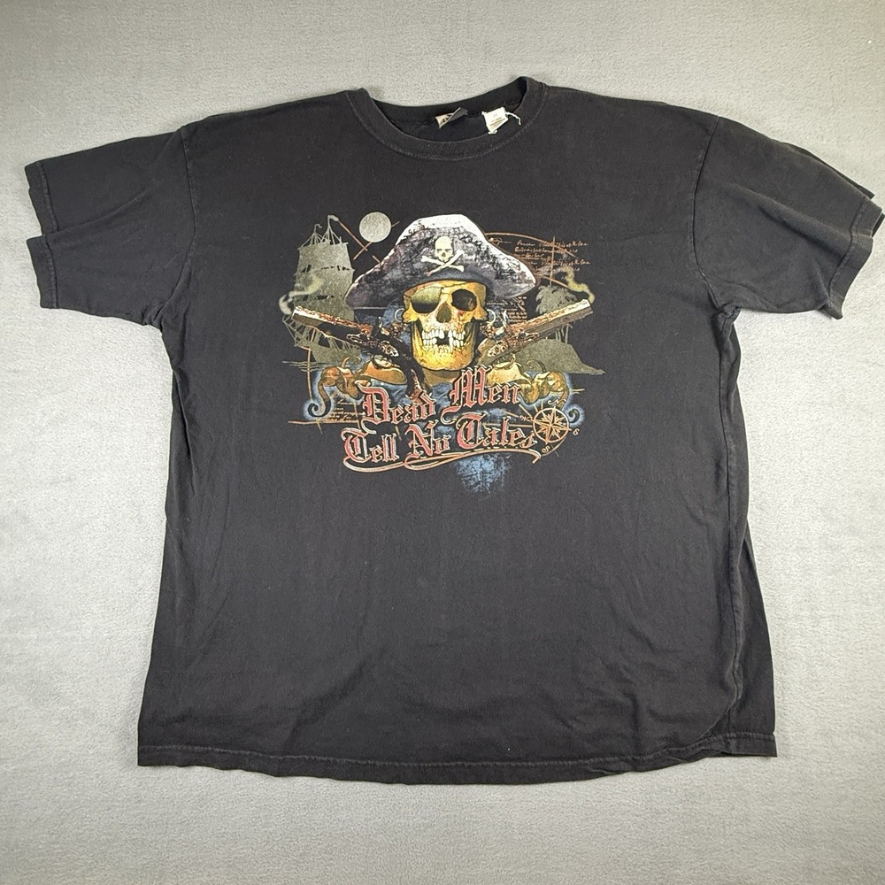 Vintage Liquid Blue Pirate Shirt Men's 3XL Dead Men Tell No Tales Skull Graphic - Picture 2 of 7